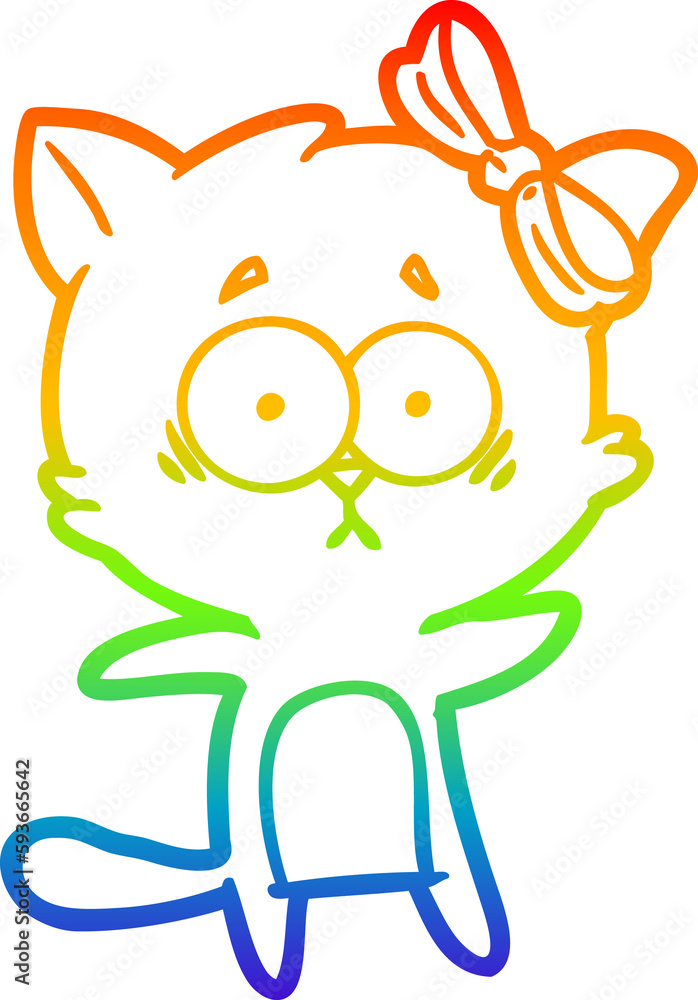 rainbow gradient line drawing cartoon cat rainbow gradient line drawing cartoon cat