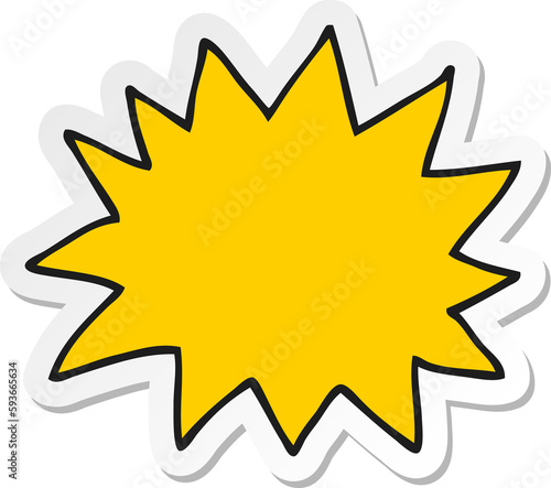 sticker of a cartoon simple explosion symbol