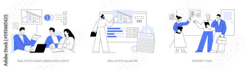 Commercial real estate firm abstract concept vector illustrations.