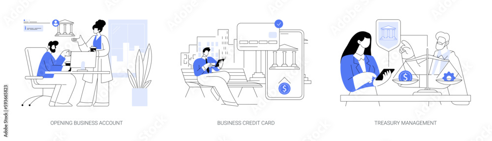 Bank services for business abstract concept vector illustrations. Bank services for business abstract concept vector illustrations.