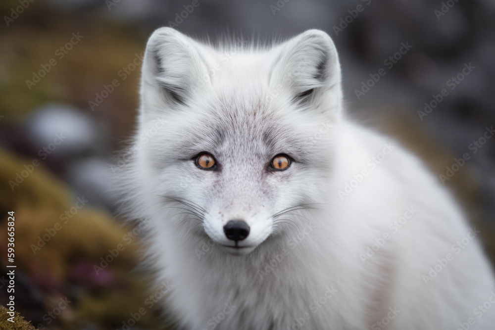 beautiful arctic fox looking at the camera. beautiful arctic fox looking at the camera.