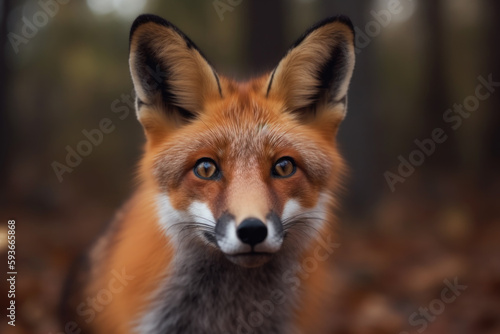 beautiful red fox looking at the camera.