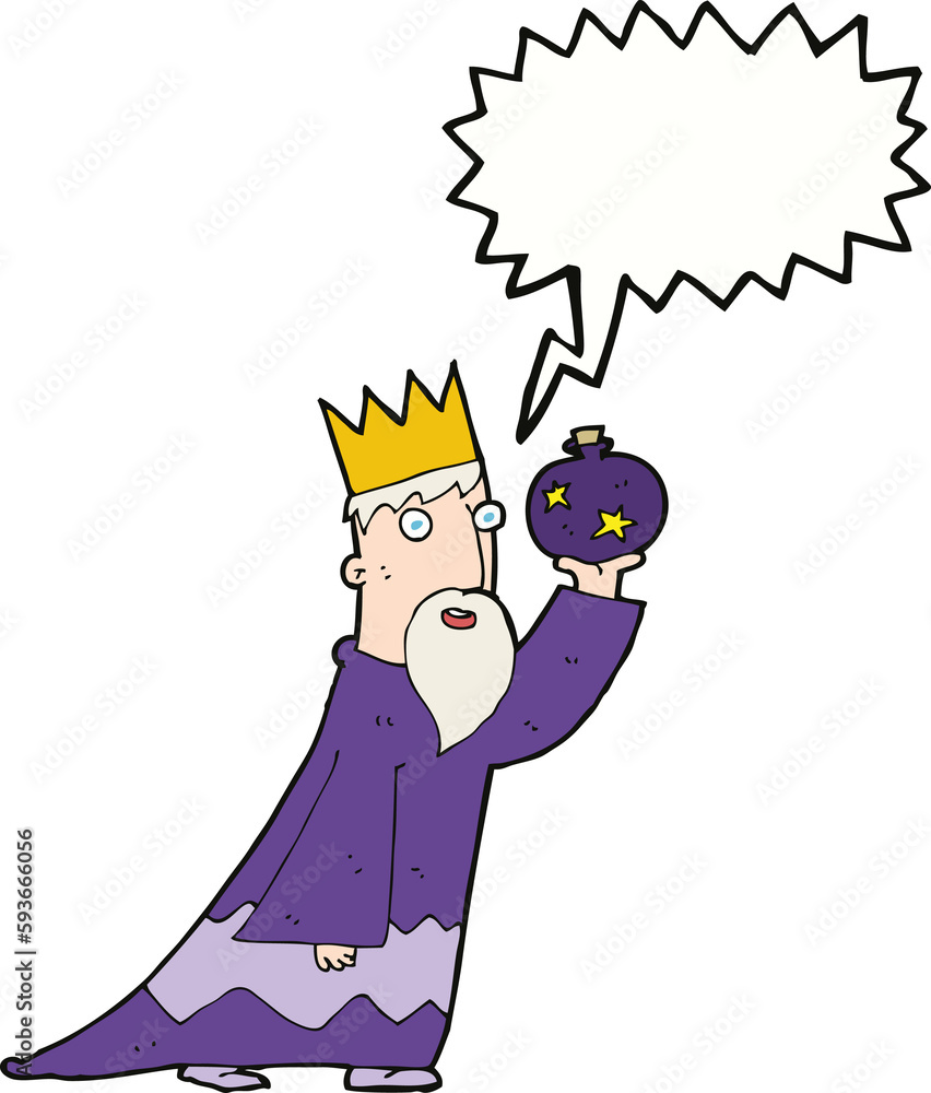 one of the three wise men with speech bubble