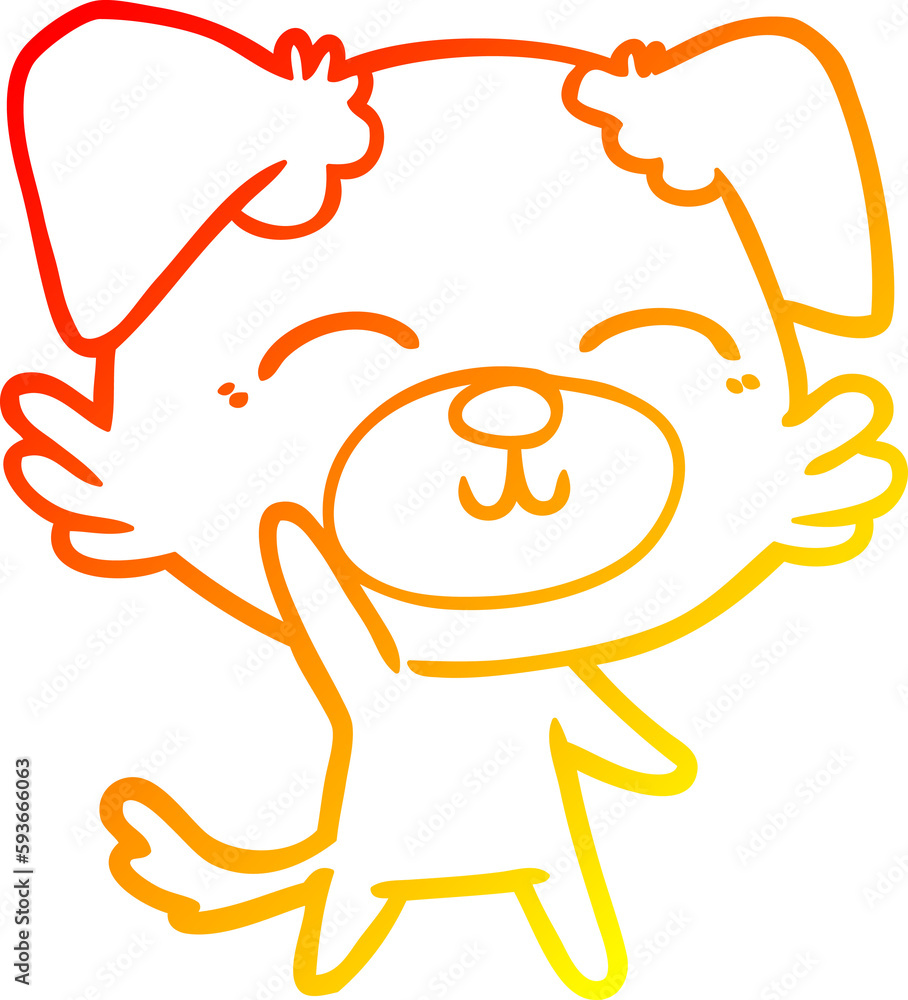 warm gradient line drawing cartoon dog warm gradient line drawing cartoon dog
