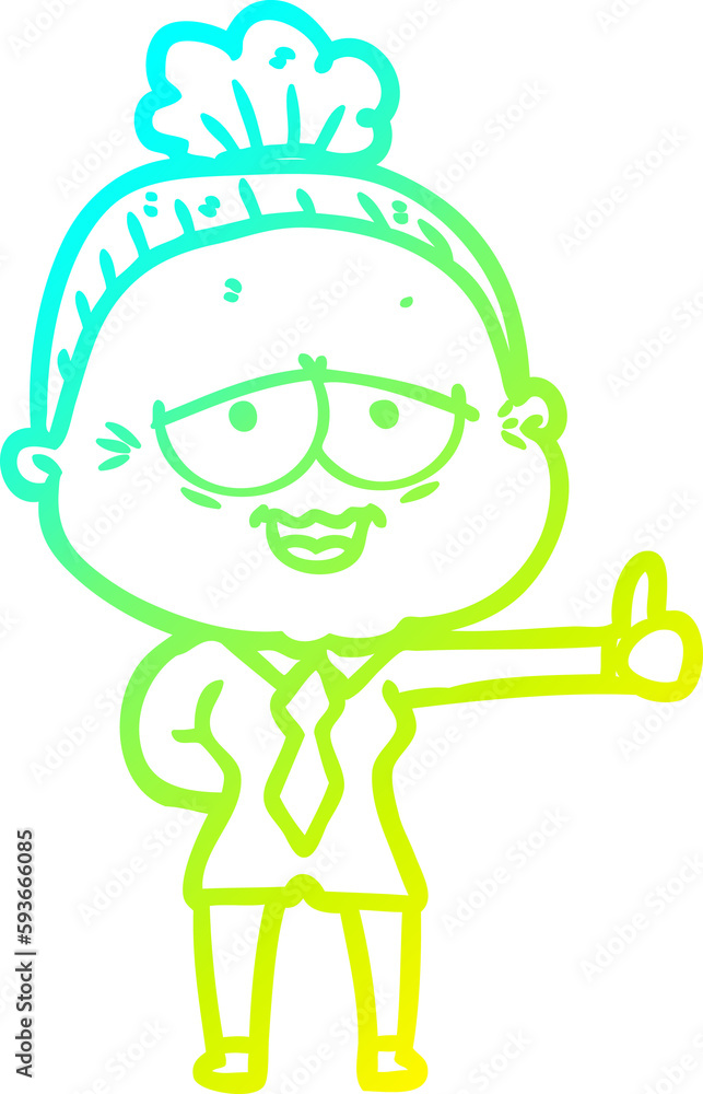 cold gradient line drawing cartoon happy old lady cold gradient line drawing cartoon happy old lady