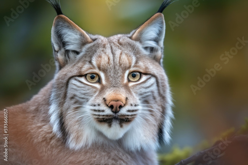 Beautiful and strong lynx looking at the camera.