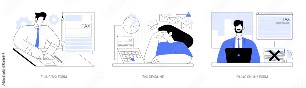 Taxes and personal finance abstract concept vector illustrations. Taxes and personal finance abstract concept vector illustrations.
