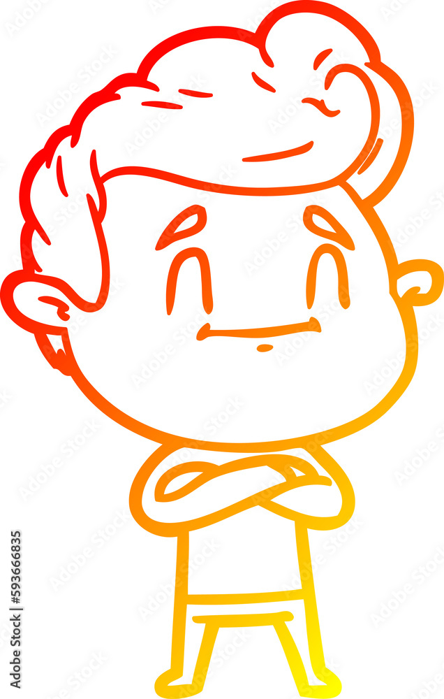 warm gradient line drawing happy cartoon man warm gradient line drawing happy cartoon man