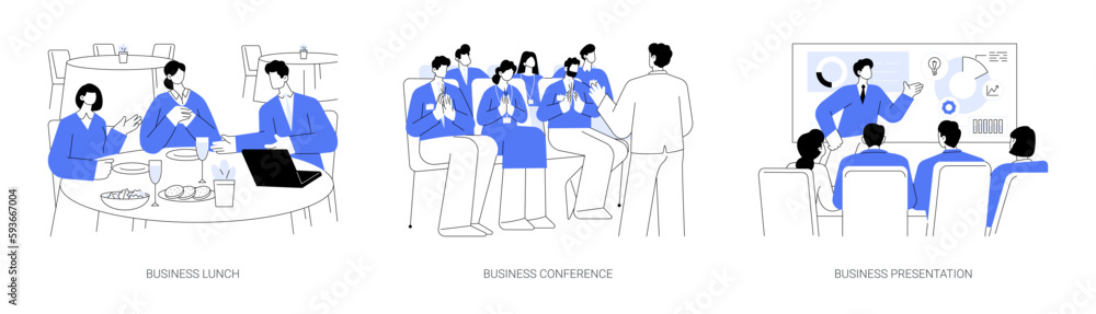Offline business events abstract concept vector illustrations.