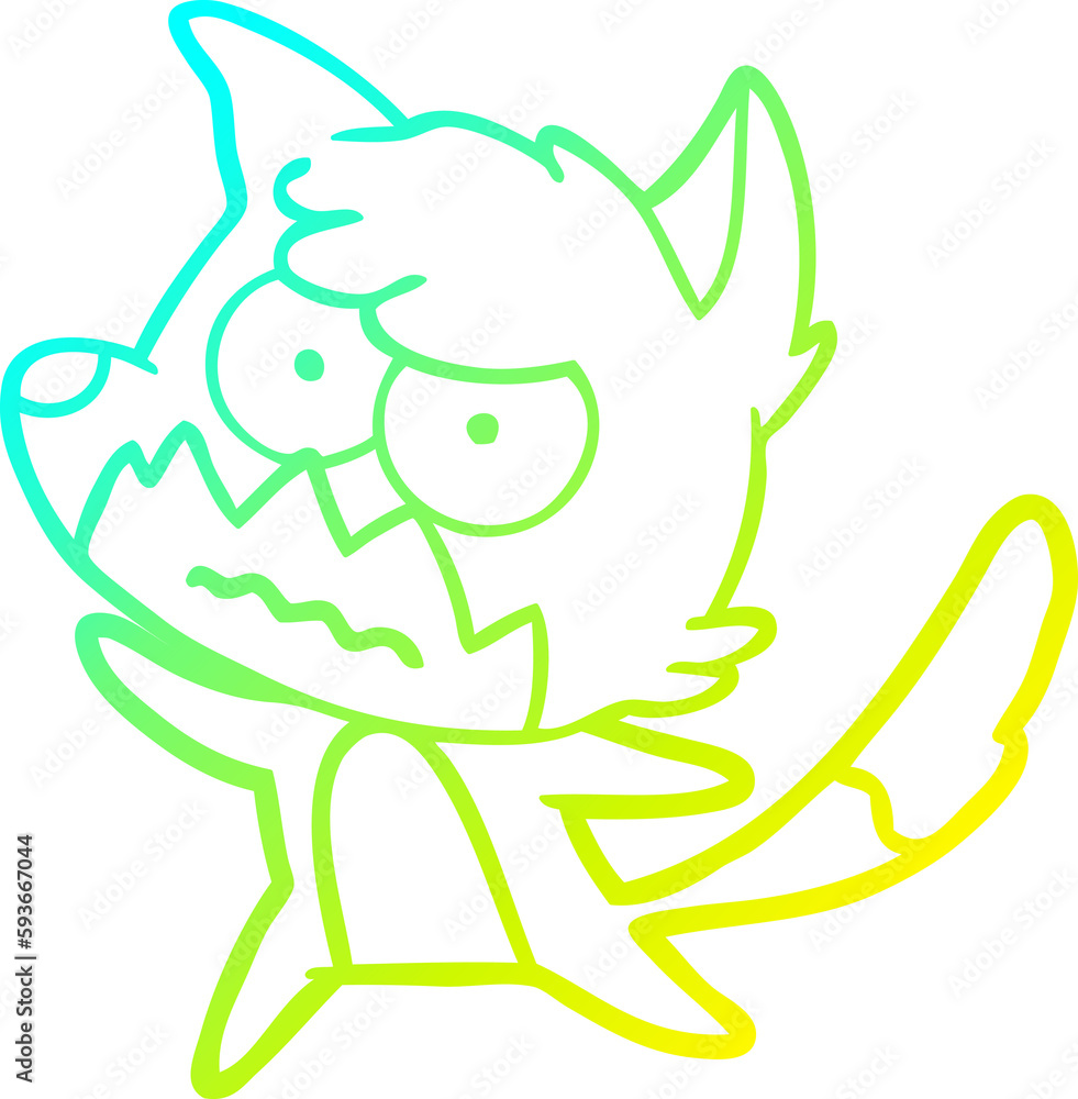 cold gradient line drawing cartoon annoyed fox cold gradient line drawing cartoon annoyed fox
