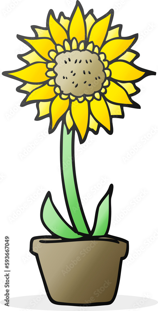 Obraz premium cartoon sunflower
