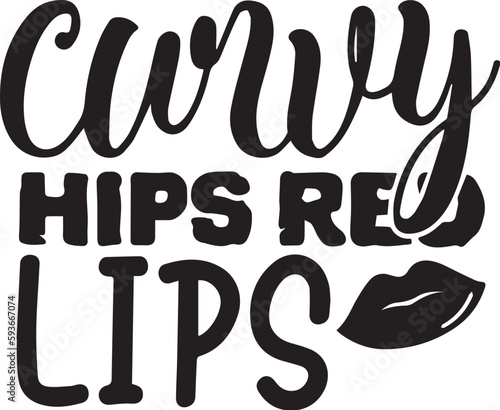 Curvy Hips Red Lips SVG