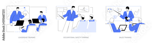 Employee training abstract concept vector illustrations.
