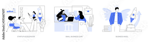 Startup funding abstract concept vector illustrations.