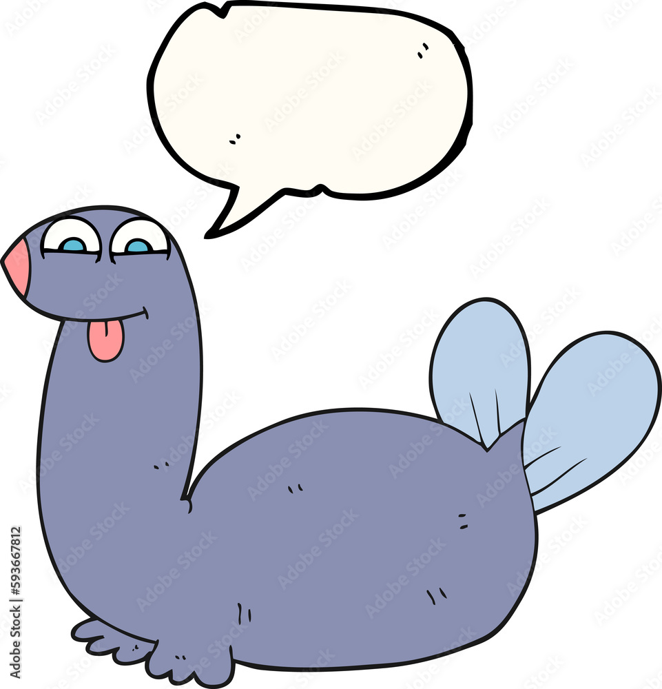 Obraz premium speech bubble cartoon seal