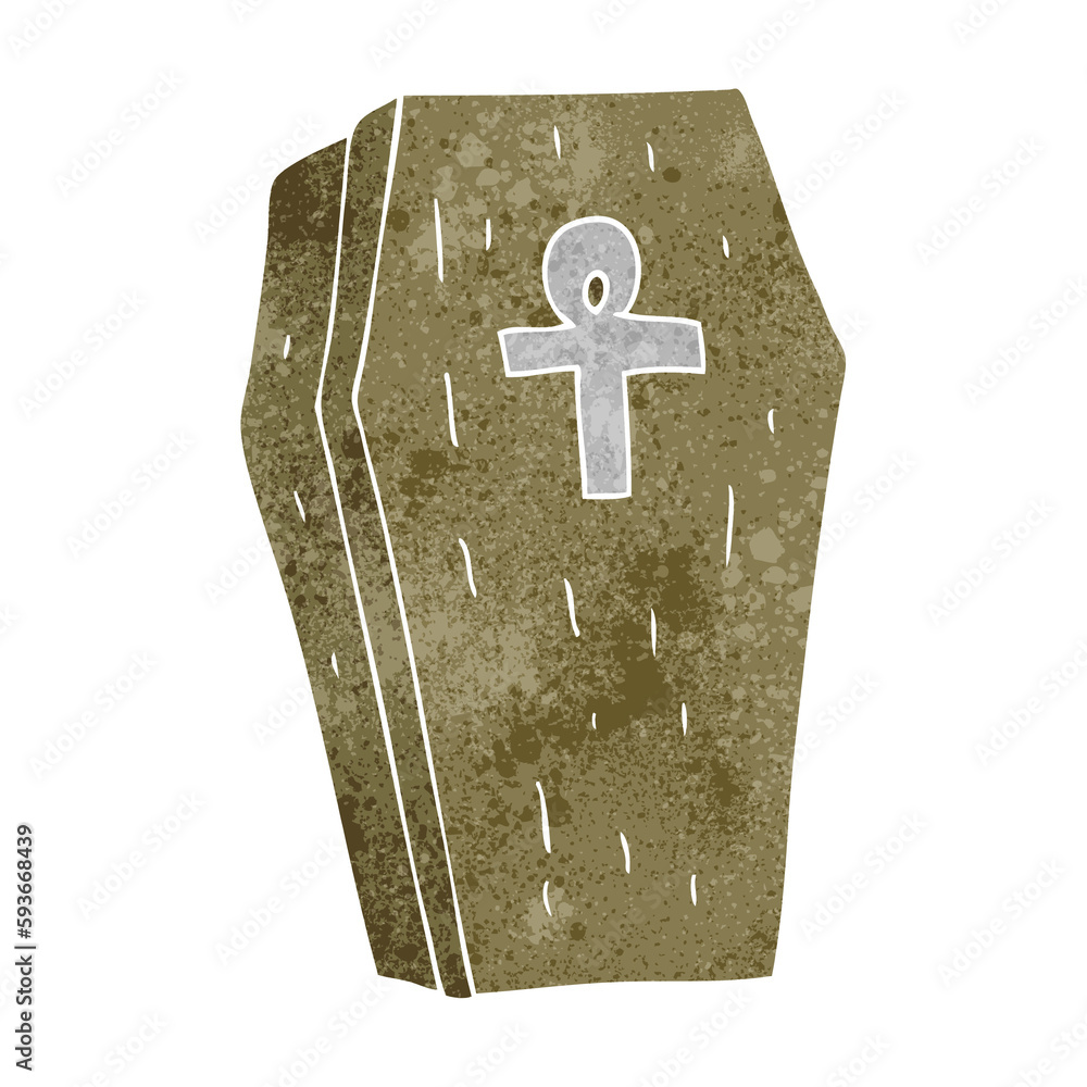 Obraz premium retro cartoon spooky coffin