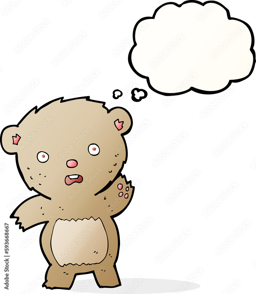 cartoon unhappy teddy bear with thought bubble cartoon unhappy teddy bear with thought bubble