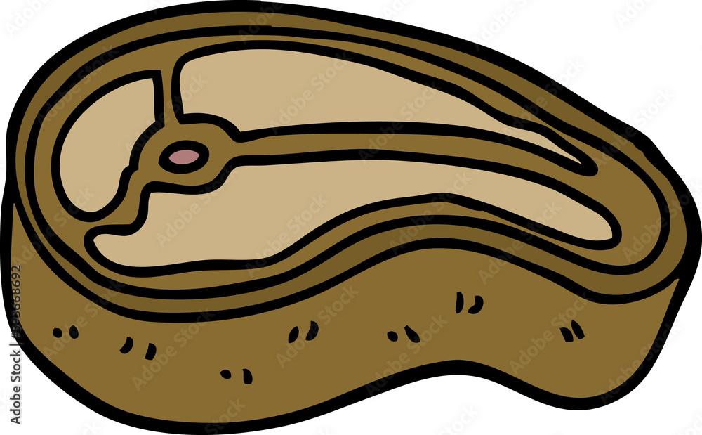 cartoon doodle well cooked meat cartoon doodle well cooked meat