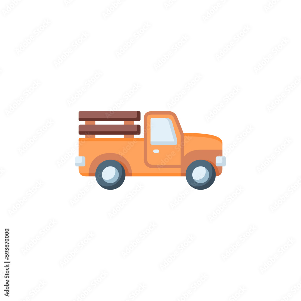 pickup vector icon. transportation and vehicle icon flat style. perfect use for icon, logo, illustration, website, and more. icon design color style