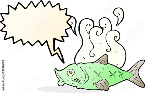 cartoon smelly fish with speech bubble