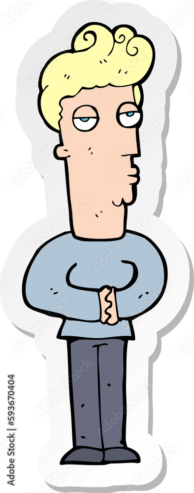 sticker of a cartoon arrogant man sticker of a cartoon arrogant man