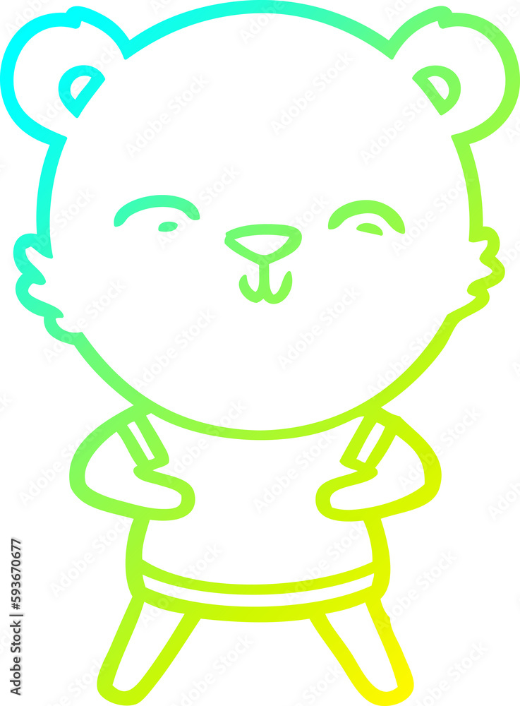 cold gradient line drawing happy cartoon bear cold gradient line drawing happy cartoon bear