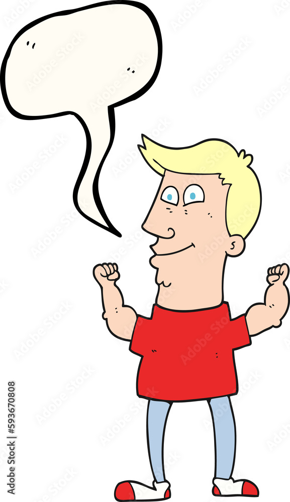 Obraz premium speech bubble cartoon celebrating man