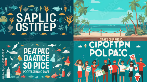  Stop Ocean Plastic Pollution Banner Design