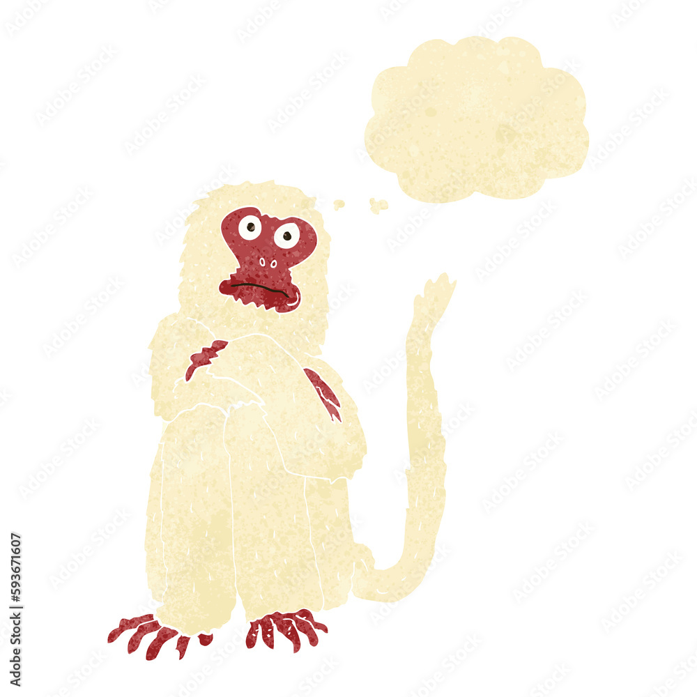 cartoon monkey with thought bubble cartoon monkey with thought bubble