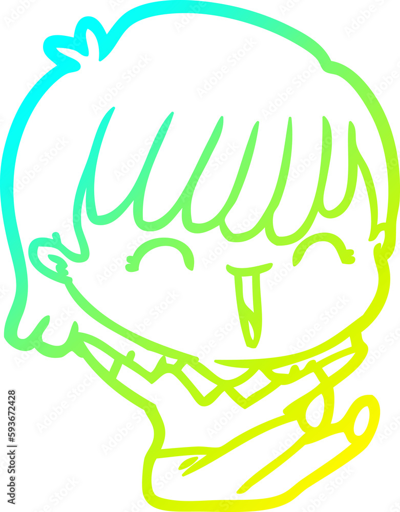cold gradient line drawing cartoon woman cold gradient line drawing cartoon woman