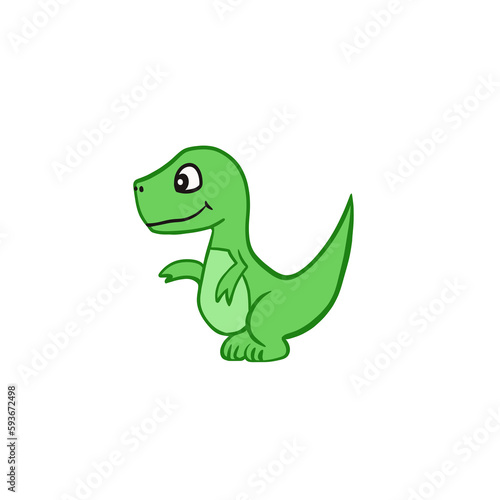 Cute little green dinosaur 