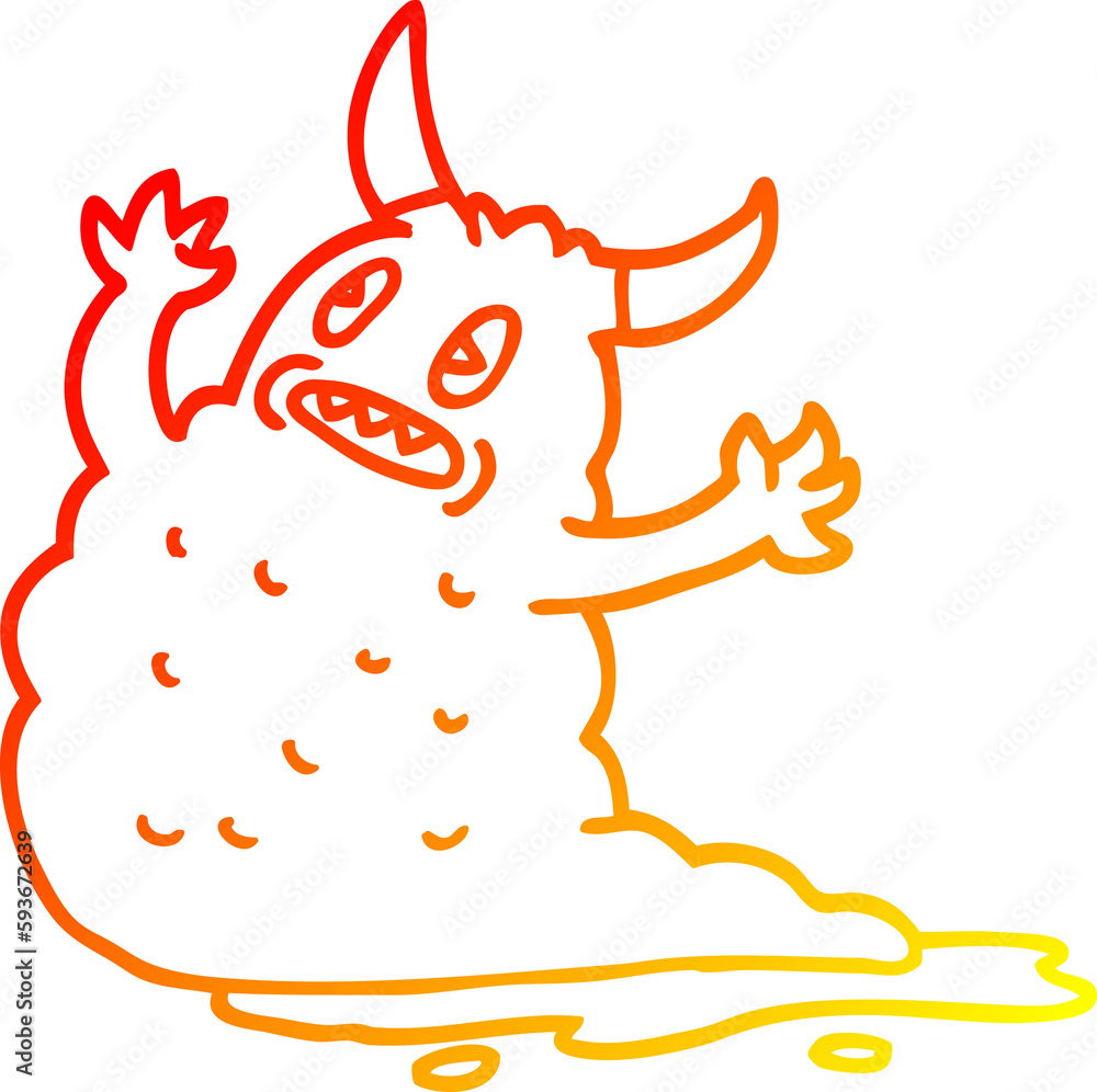 warm gradient line drawing cartoon demon warm gradient line drawing cartoon demon