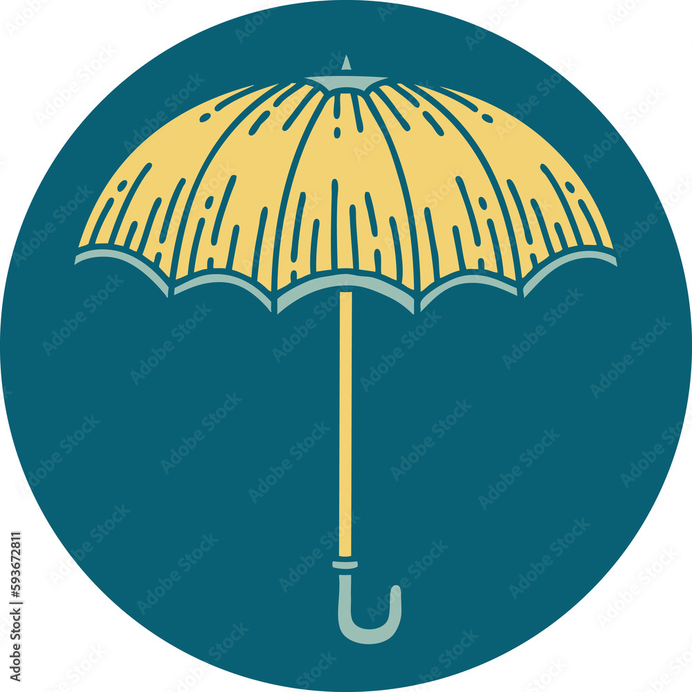 tattoo style icon of an umbrella tattoo style icon of an umbrella