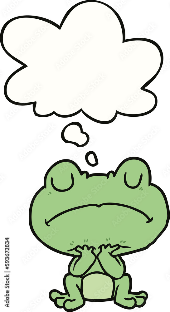 cartoon frog and thought bubble cartoon frog and thought bubble