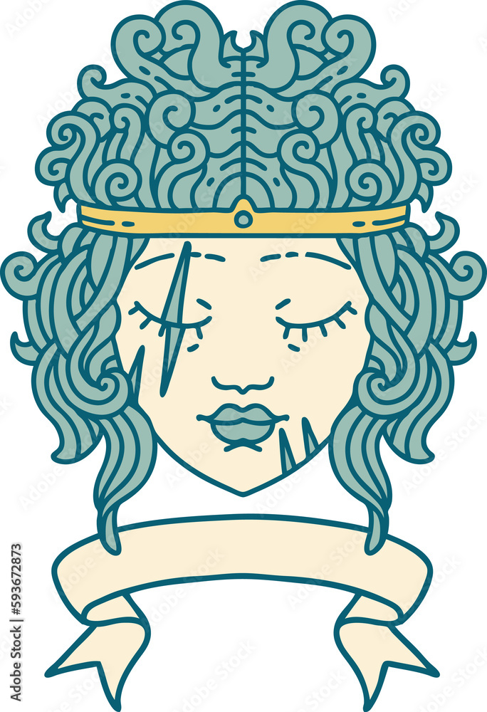 human barbarian character with banner illustration human barbarian character with banner illustration