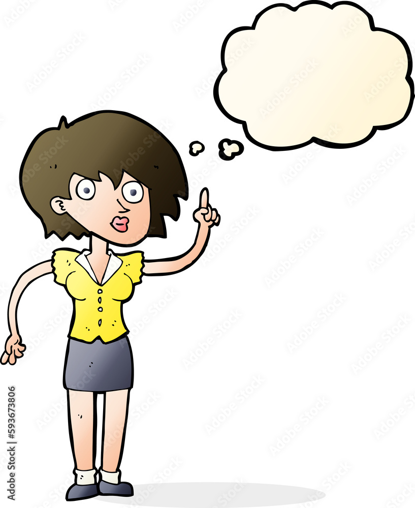 cartoon woman with question with thought bubble cartoon woman with question with thought bubble