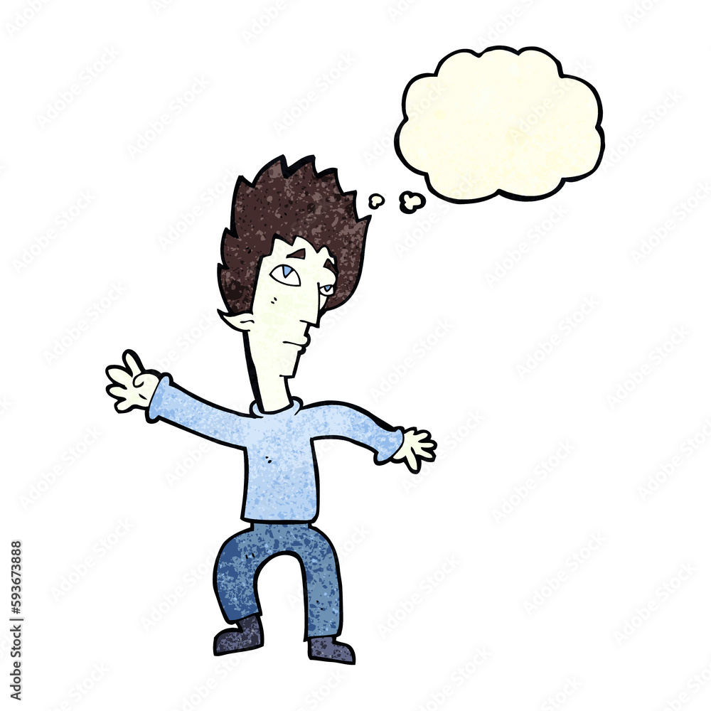 cartoon vampire man with thought bubble cartoon vampire man with thought bubble