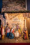 Feldkirch, Austria - January 21, 2022: Christmas cribs - nativity scene in the church - symbol of the birth of Jesus