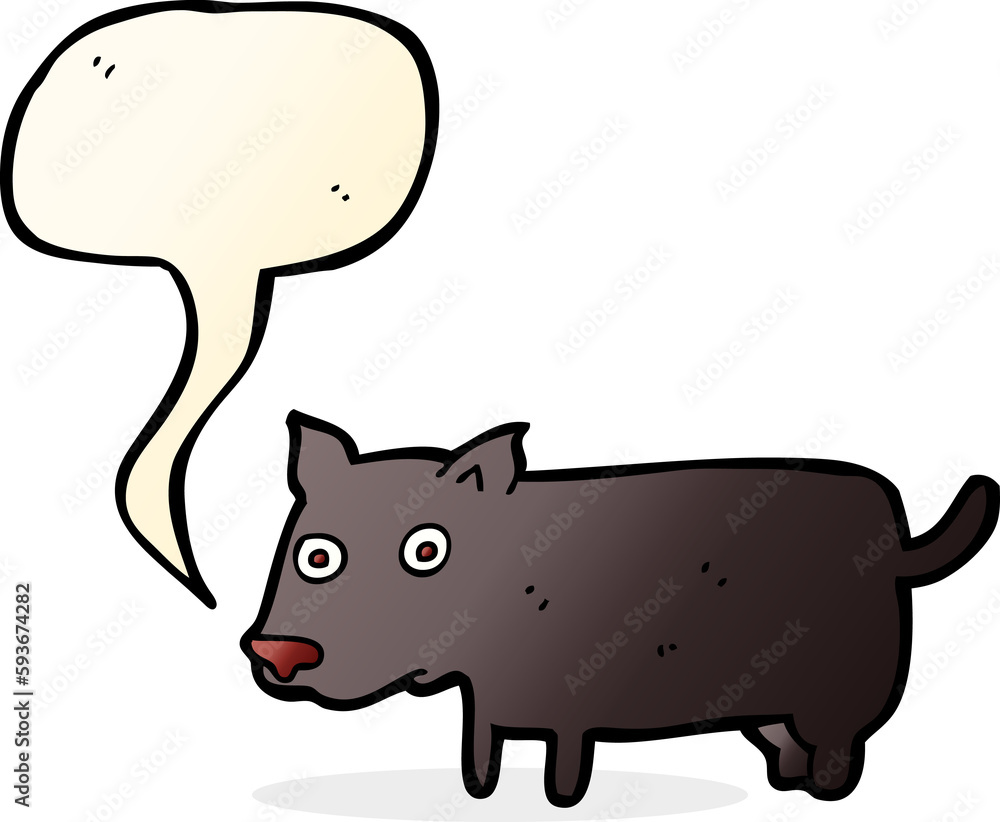 cartoon little dog with speech bubble cartoon little dog with speech bubble