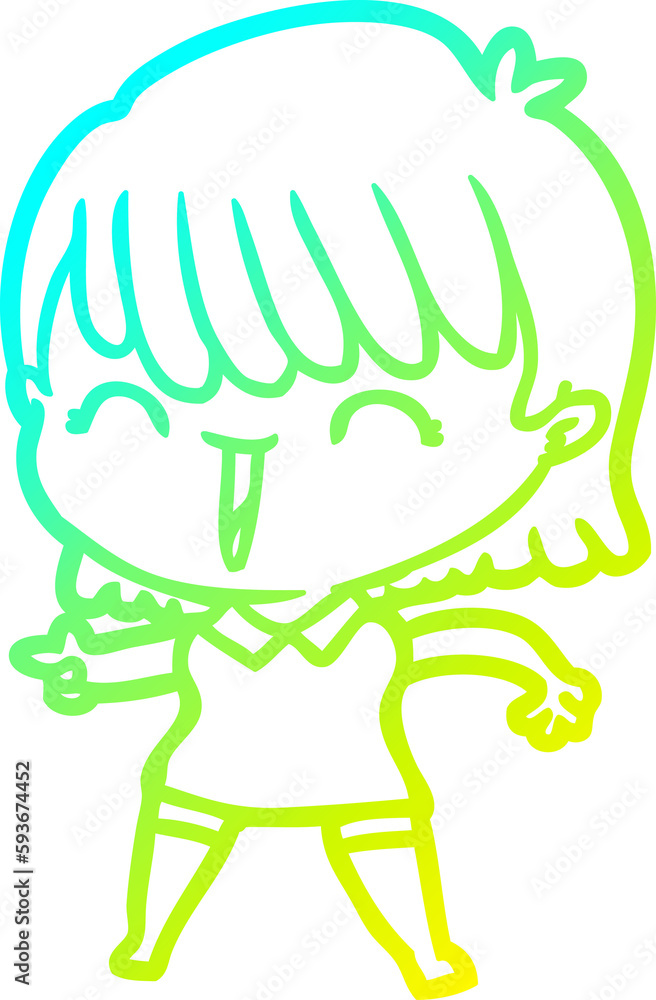 cold gradient line drawing cartoon woman cold gradient line drawing cartoon woman