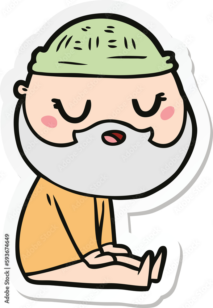 sticker of a cartoon man with beard sticker of a cartoon man with beard
