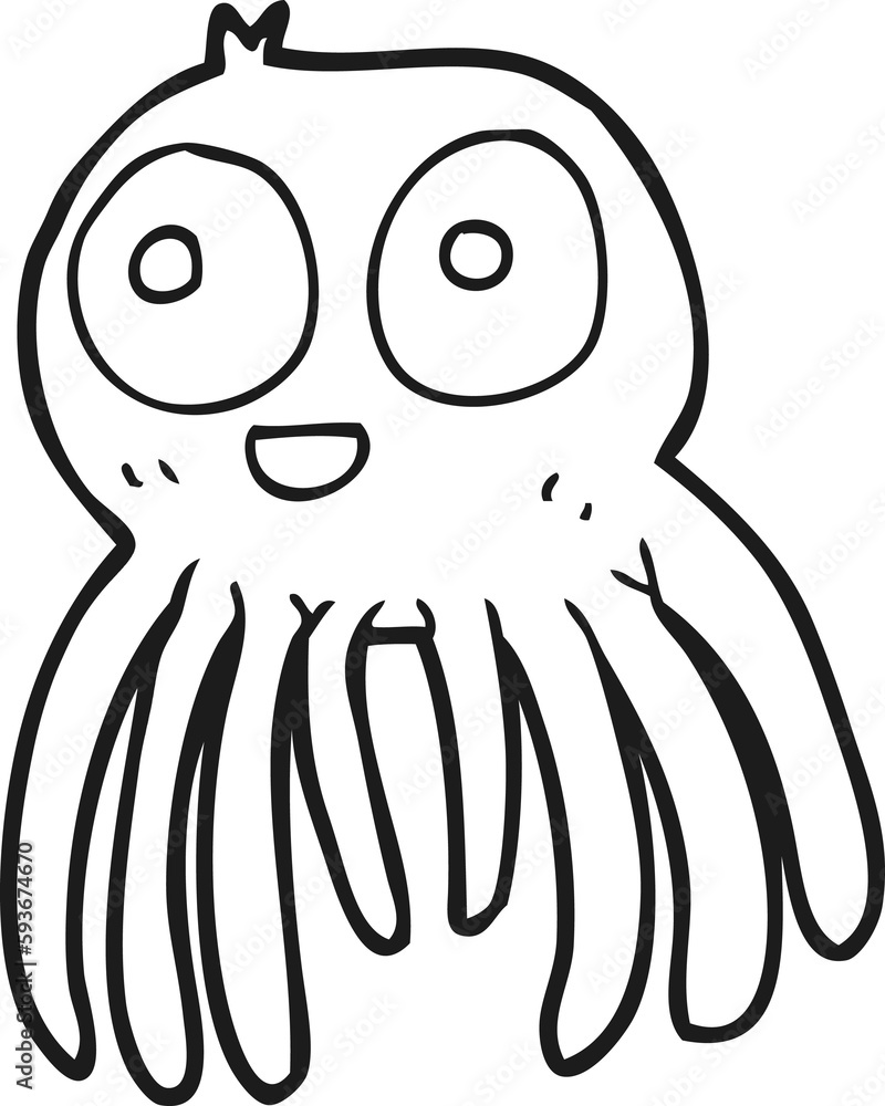 Fototapeta premium black and white cartoon spider