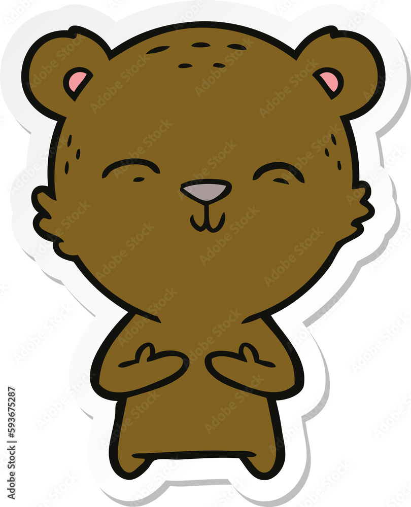 sticker of a happy cartoon bear sticker of a happy cartoon bear