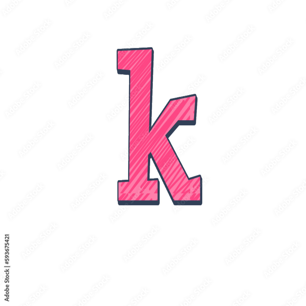 Fototapeta premium k typography alphabet letter, sticker format