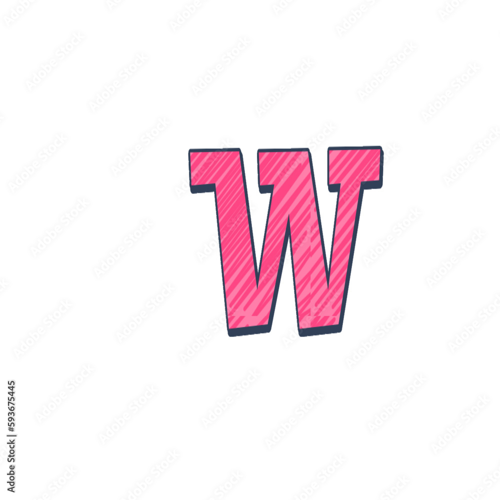 w typography alphabet letter, sticker format w typography alphabet letter, sticker format