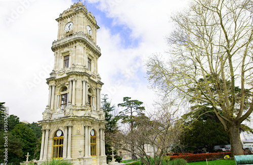 The clock tower in front of the Dolmabahce Palace, Istanbul. photo