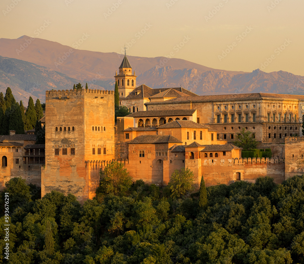 View of La Alhambra from Albaicín, Granada, Spain