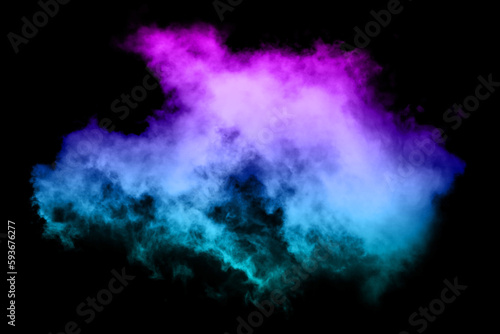 Abstract smoke in various bright colors on a black background.