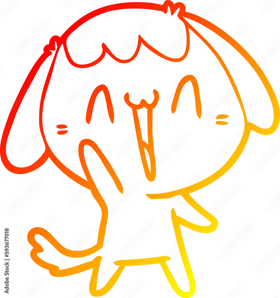 warm gradient line drawing cute cartoon dog warm gradient line drawing cute cartoon dog