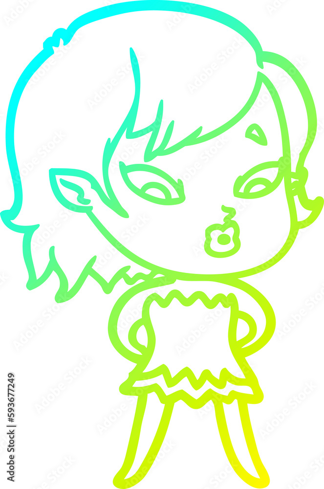 cold gradient line drawing cute cartoon vampire girl cold gradient line drawing cute cartoon vampire girl